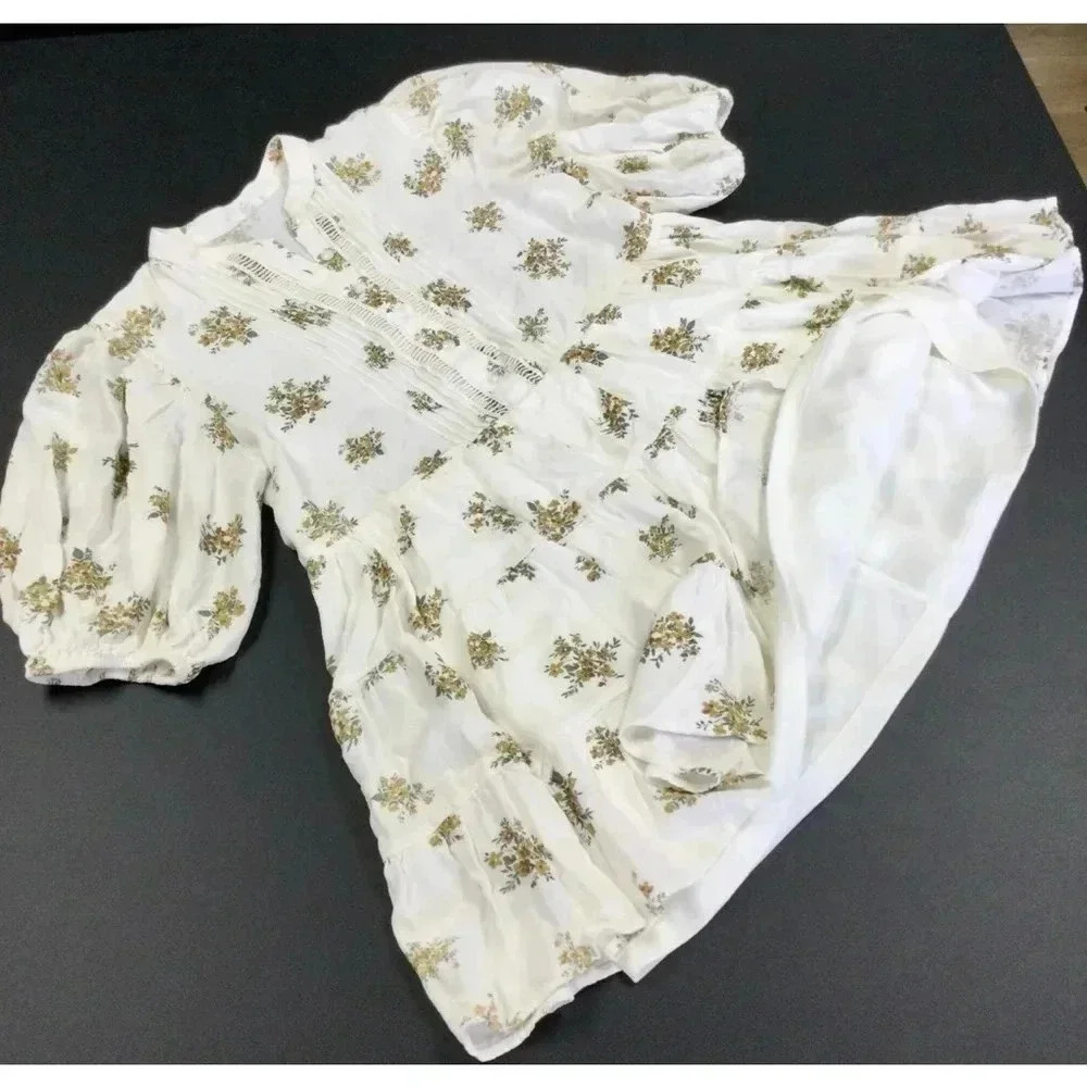 Women's by the River Dress,‎ Shirt, Short White Floral, Size S